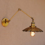 Nordic Brass Retro Loft Style Industrial Vintage Wall Lamp Adjustable Swing Arm Wall Light Edison Sconce Applique Murale