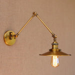 Nordic Brass Retro Loft Style Industrial Vintage Wall Lamp Adjustable Swing Arm Wall Light Edison Sconce Applique Murale