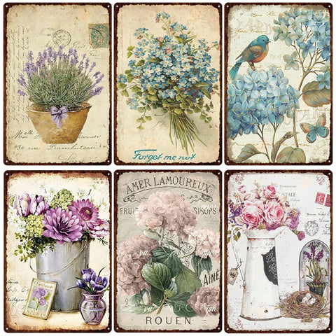 Cuadros vintage con flores