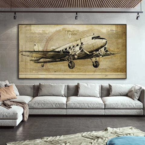 Cuadro avion vintage