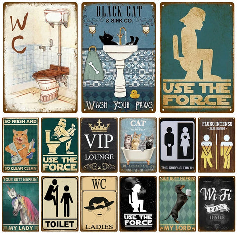 Carteles para baño vintage