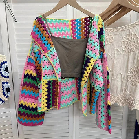 Abrigo vintage con grannys crochet paso a paso